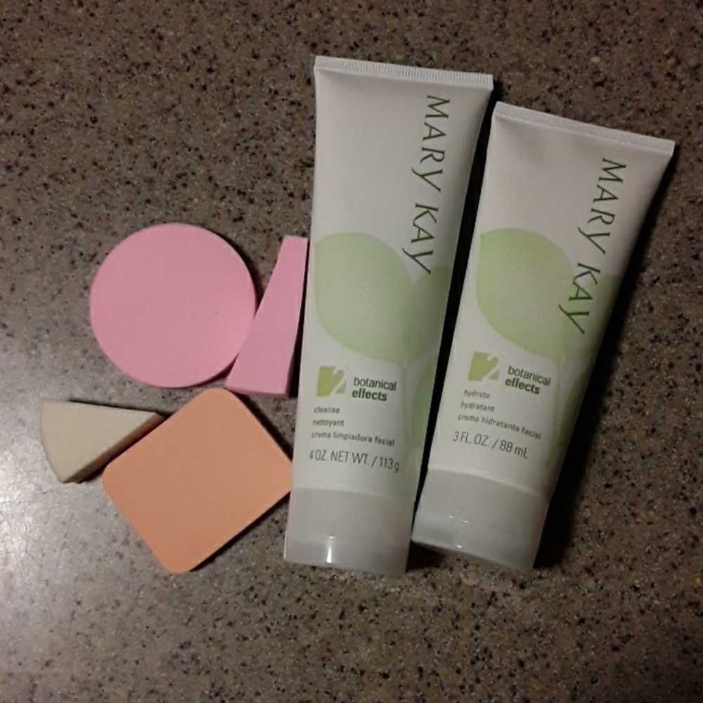 Mary Kay face care supplies and makeup sponges